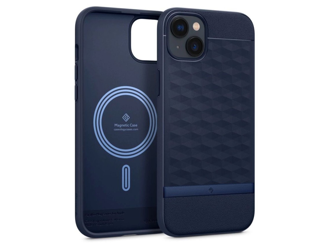 Capa Caseology Parallax Mag com MagSafe para iPhone 14 Plus - Azul Marinho