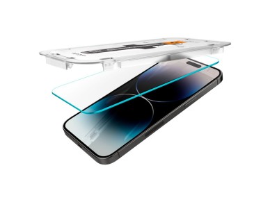 Protector de pantalla de vidrio templado Spigen Glas.tR EZ Fit para iPhone 14 Pro - 2 unidades. Protector de pantalla de vidrio templado Spigen Glas.tR EZ Fit para iPhone 14 Pro - 2 unidades.