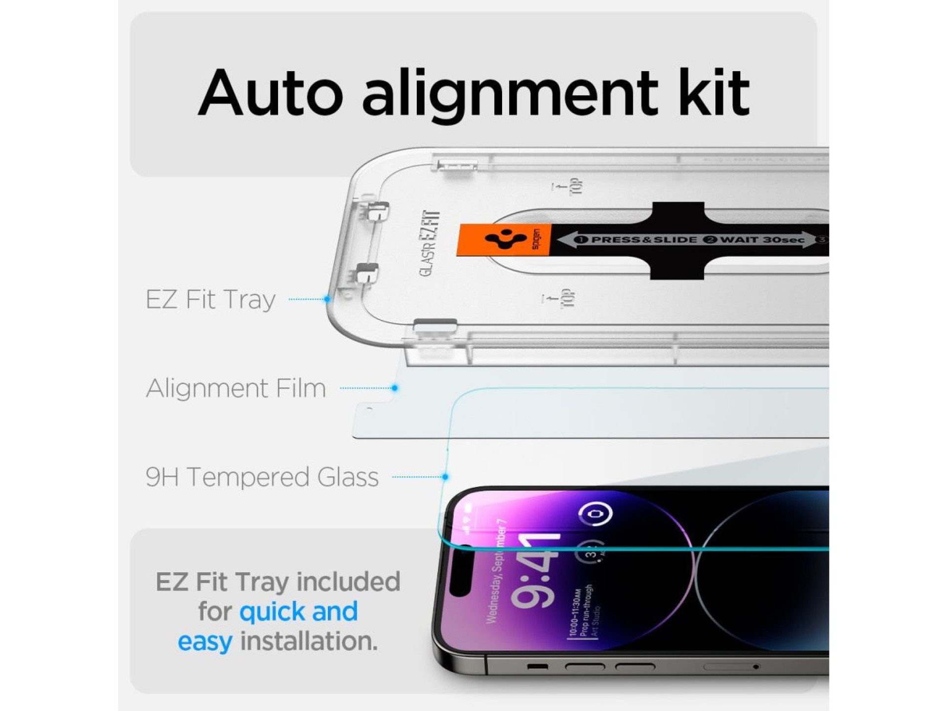 Spigen Glas.tR EZ Fit Película de Vidro Temperado para iPhone 14 Pro Max - 2 unidades.