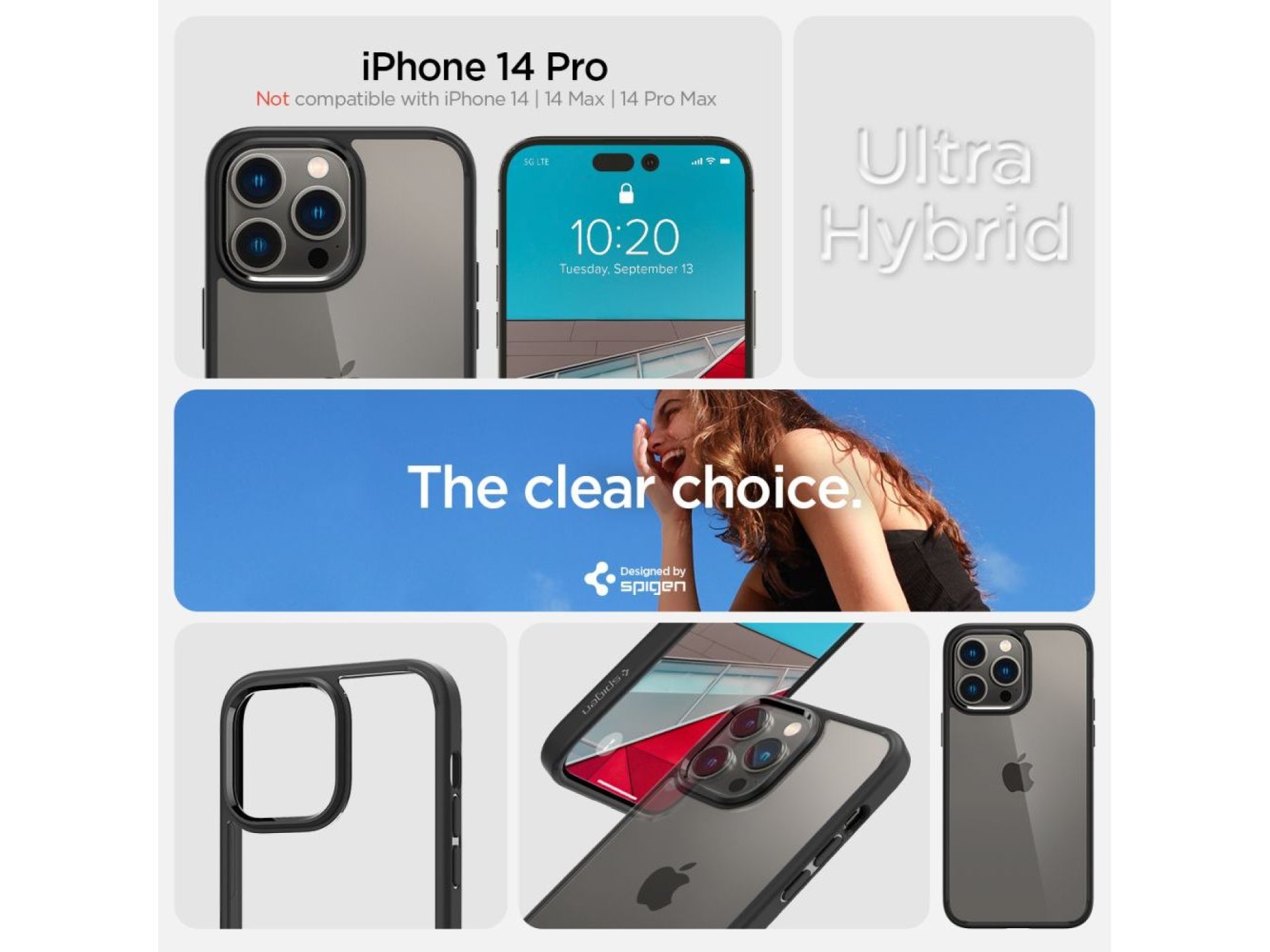 Spigen Ultra Hybrid iPhone 14 Pro Case - Matte Black