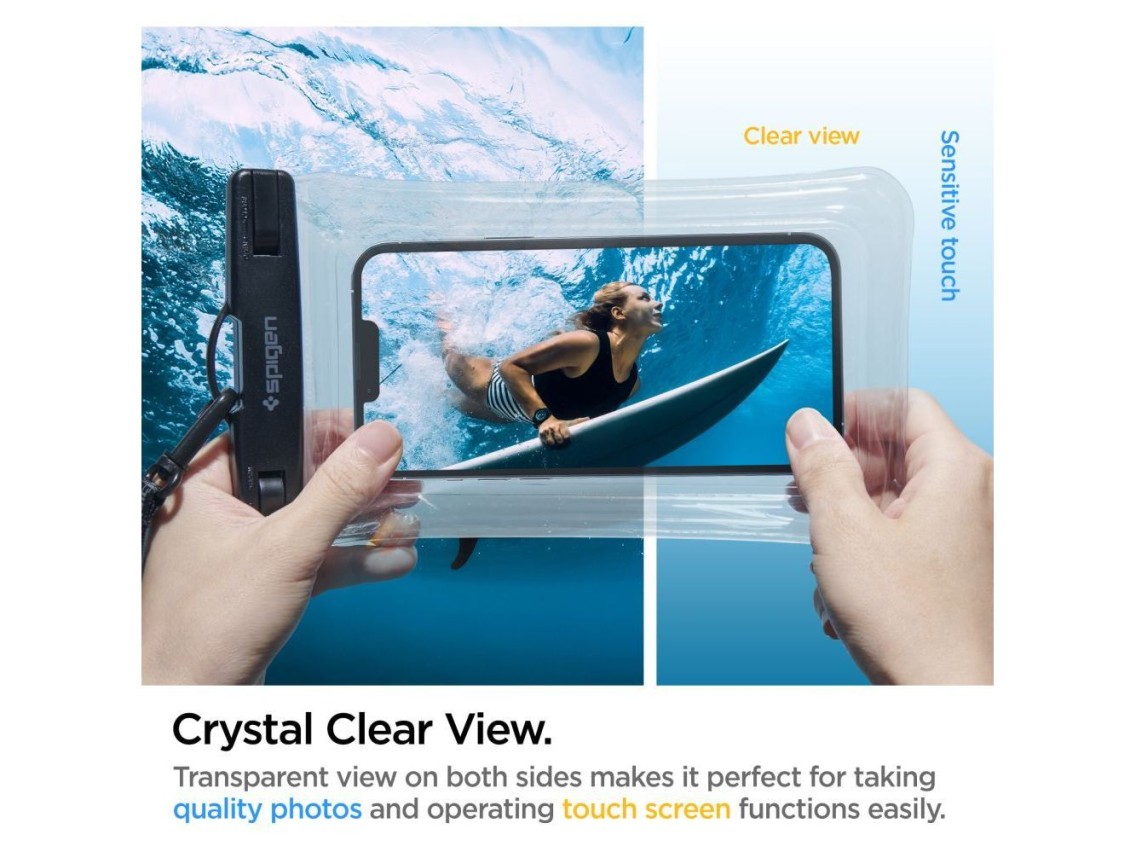 Capa � prova d'�gua Spigen Aqua Shield A610 que flutua na �gua - Transparente