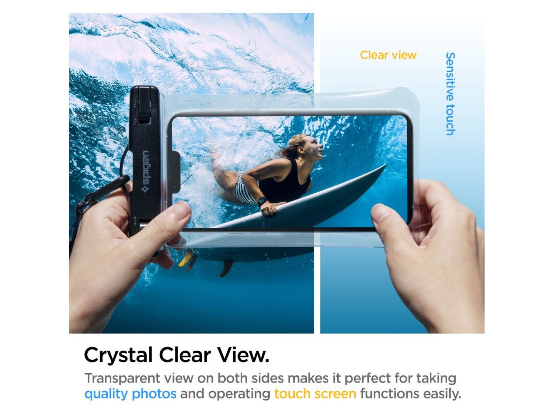Capa Spigen Aqua Shield A601 à prova d'água IPX8 - Transparente