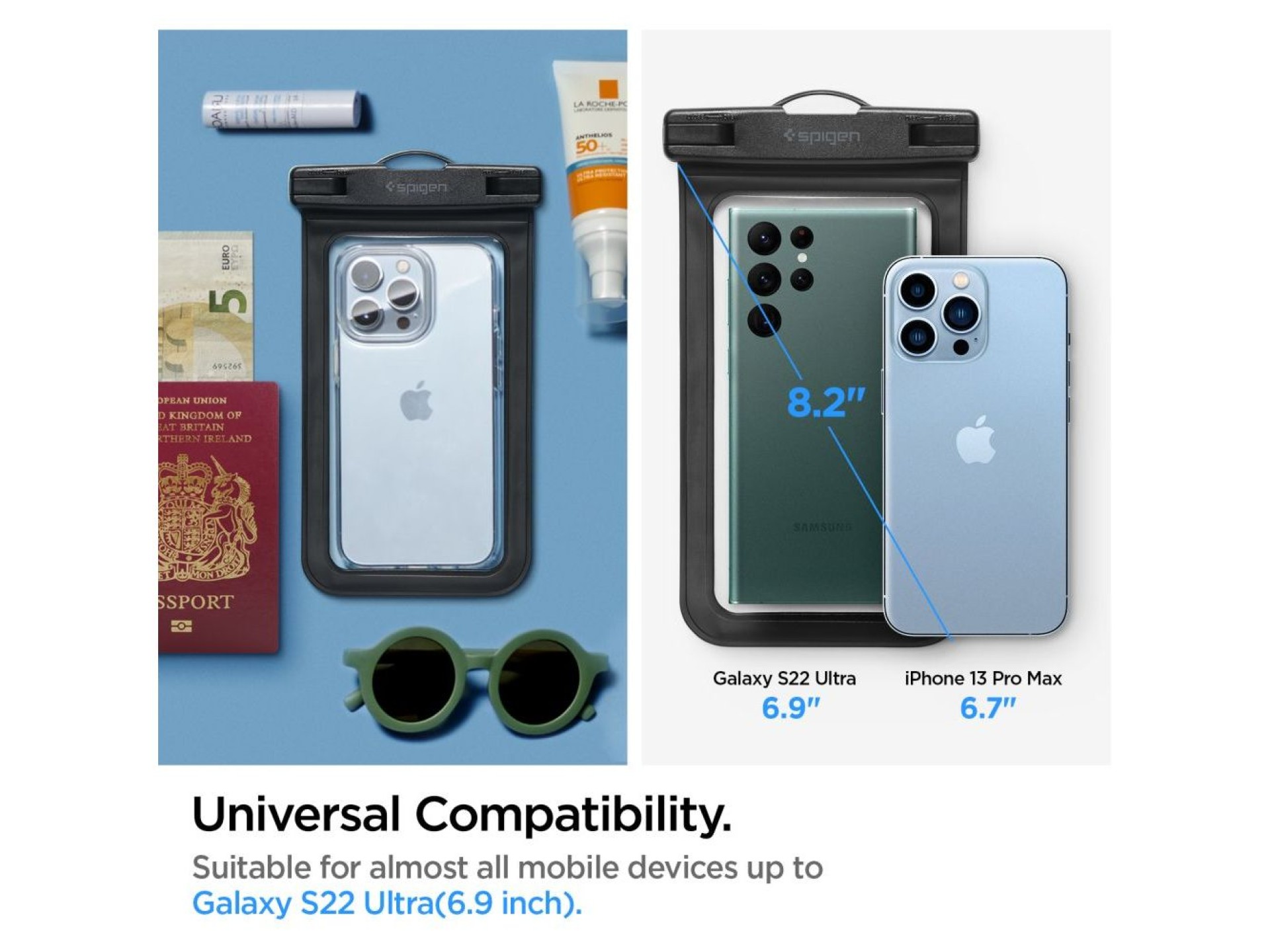 Spigen Spigen Aqua Shield A601 case waterproof IPX8 - black 2 pcs.