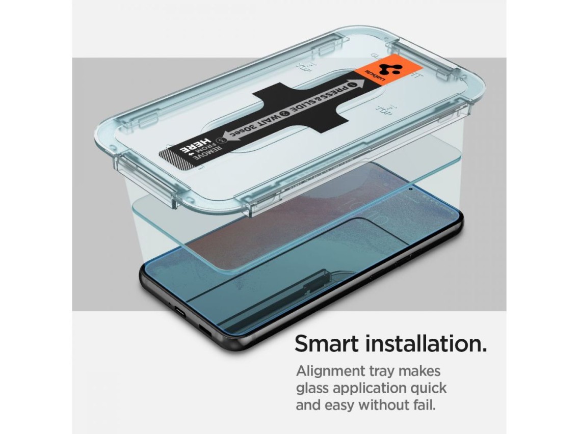 Spigen Glas.tR EZ Fit Película de Vidro Temperado para Samsung Galaxy S22 - 2 unidades.