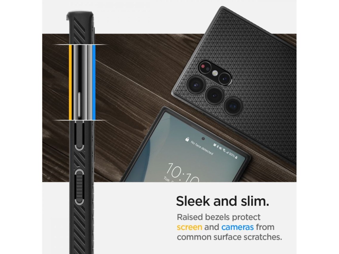 Capa Spigen Liquid Air para Samsung Galaxy S22 Ultra - Preto Fosco