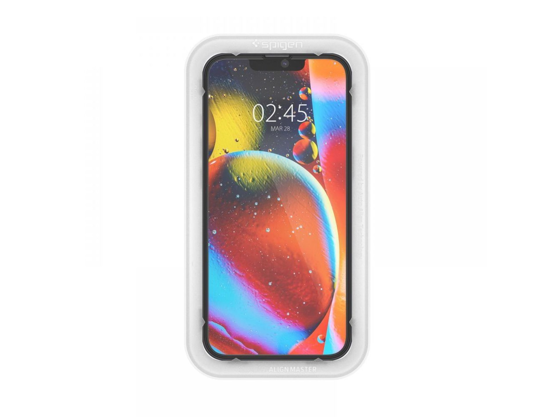 Protector de pantalla de vidrio templado Spigen ALM Glass FC para iPhone 13 / 13 Pro / 14 - Negro
