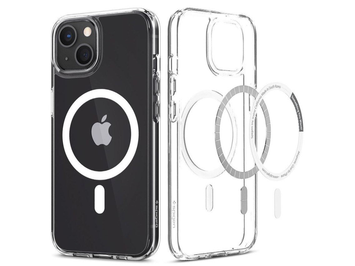Funda Spigen Ultra Hybrid Mag Case con MagSafe para iPhone 13 - Blanca