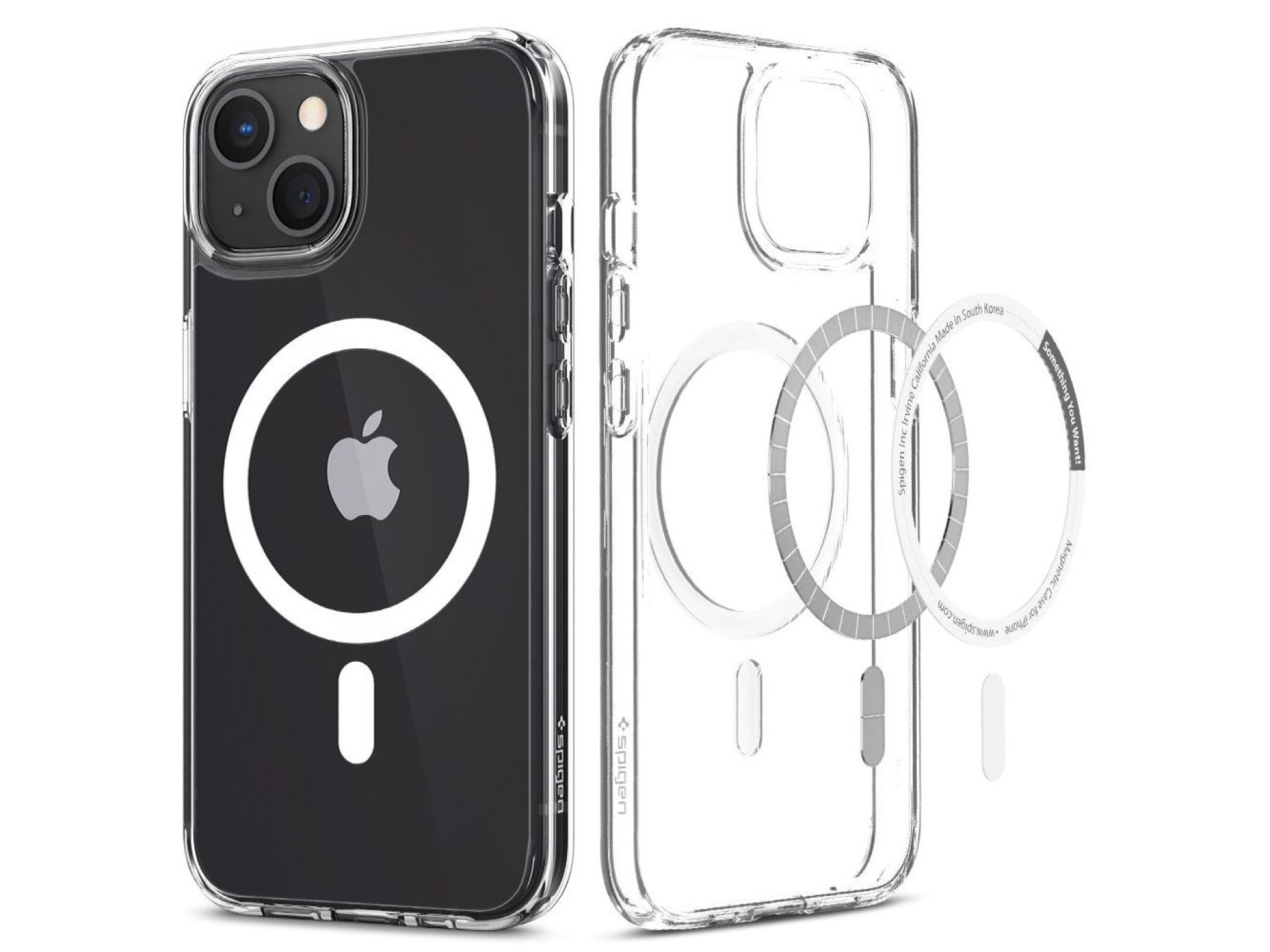 Funda Spigen Ultra Hybrid Mag Case con MagSafe para iPhone 13 - Blanca
