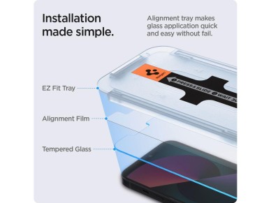 Spigen Glas.tR EZ Fit Tempered Glass for iPhone 13 / 13 Pro / 14 / 16e / 17e - 2 pcs. Spigen Glas.tR EZ Fit Tempered Glass for iPhone 13 / 13 Pro / 14 / 16e / 17e - 2 pcs.