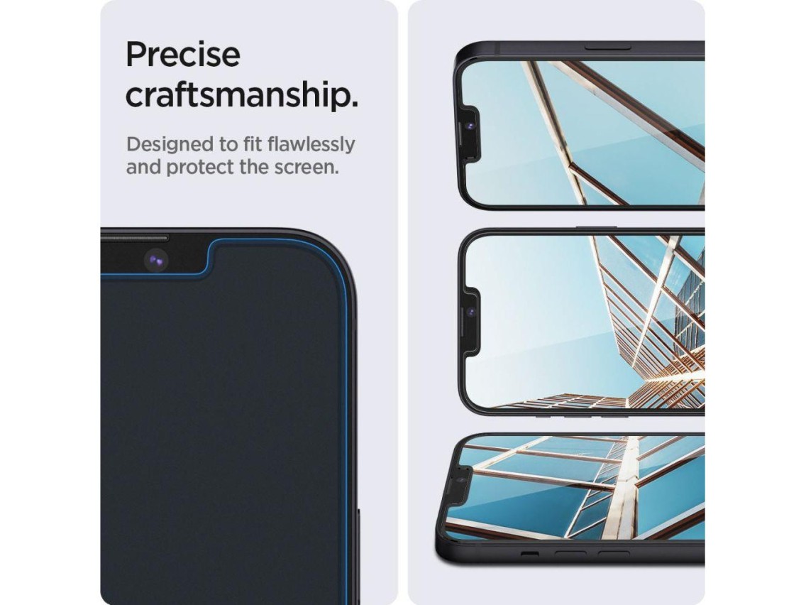 Spigen Glas.tR EZ Fit Película de Vidro Temperado para iPhone 13 / 13 Pro / 14 / 16e / 17e - 2 unida