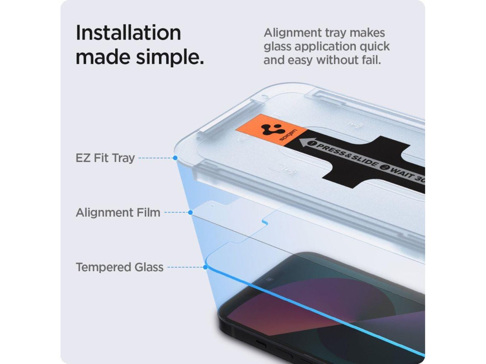 Spigen Glas.tR EZ Fit Película de Vidro Temperado para iPhone 13 / 13 Pro / 14 / 16e / 17e - 2 unida