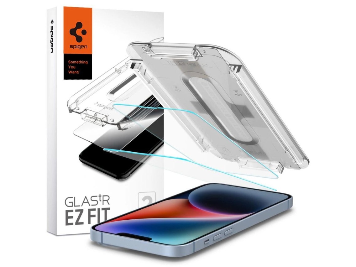 Spigen Glas.tR EZ Fit Película de Vidro Temperado para iPhone 13 / 13 Pro / 14 / 16e / 17e - 2 unida