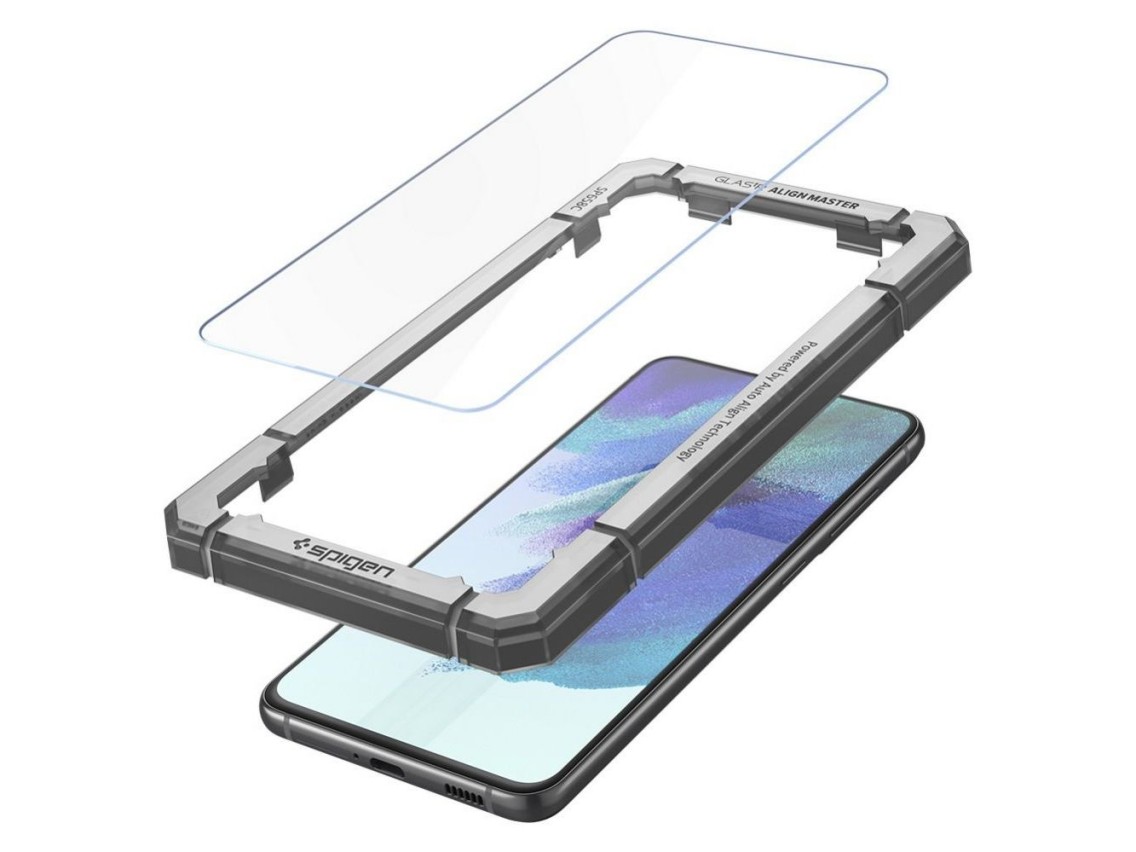 Película de vidro temperado Spigen ALM Glas.tR para Samsung Galaxy S21 FE - 2 unidades.