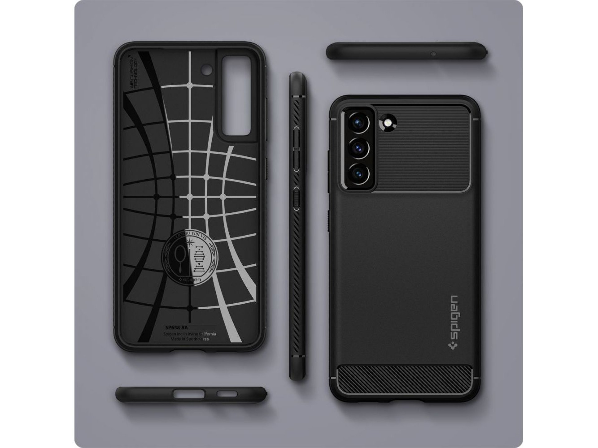 Capa Spigen Rugged Armor para Samsung Galaxy S21 FE - Preto Fosco