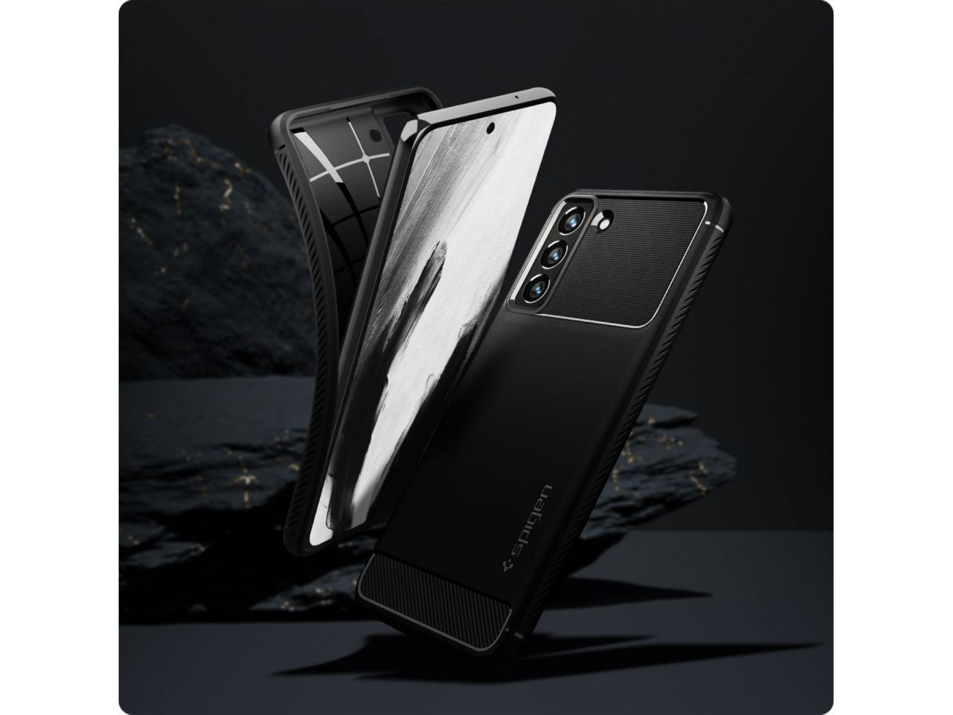 Capa Spigen Rugged Armor para Samsung Galaxy S21 FE - Preto Fosco