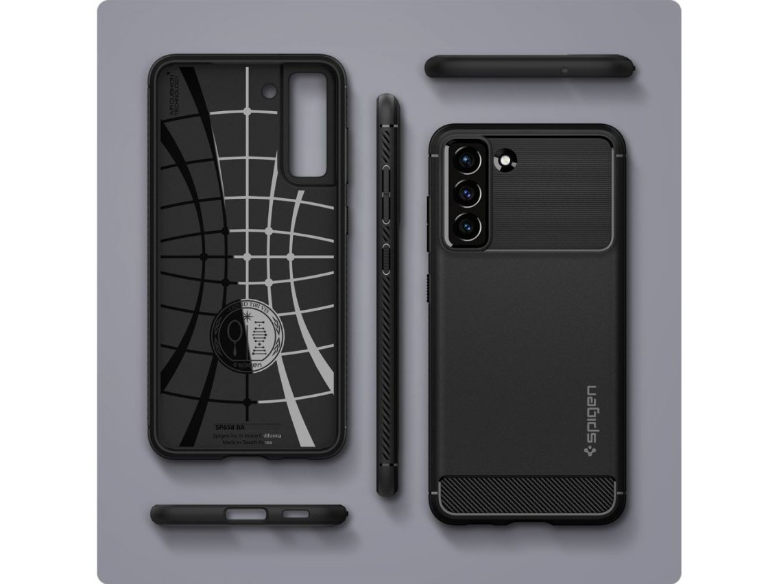 Capa Spigen Rugged Armor para Samsung Galaxy S21 FE - Preto Fosco