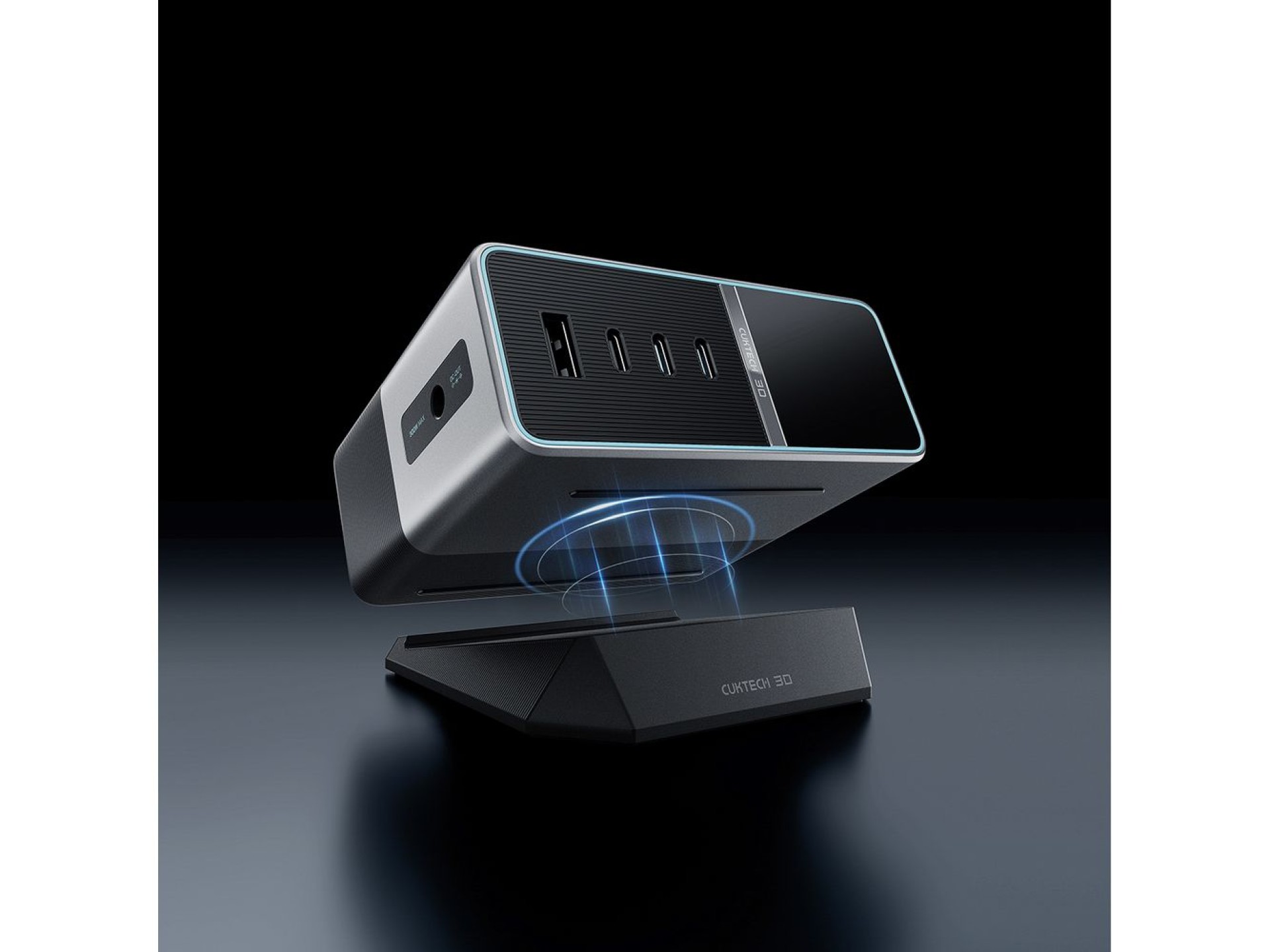 Cuktech TA3005U 300W 5-in-1 Charging Station with Digital Display - Silver
