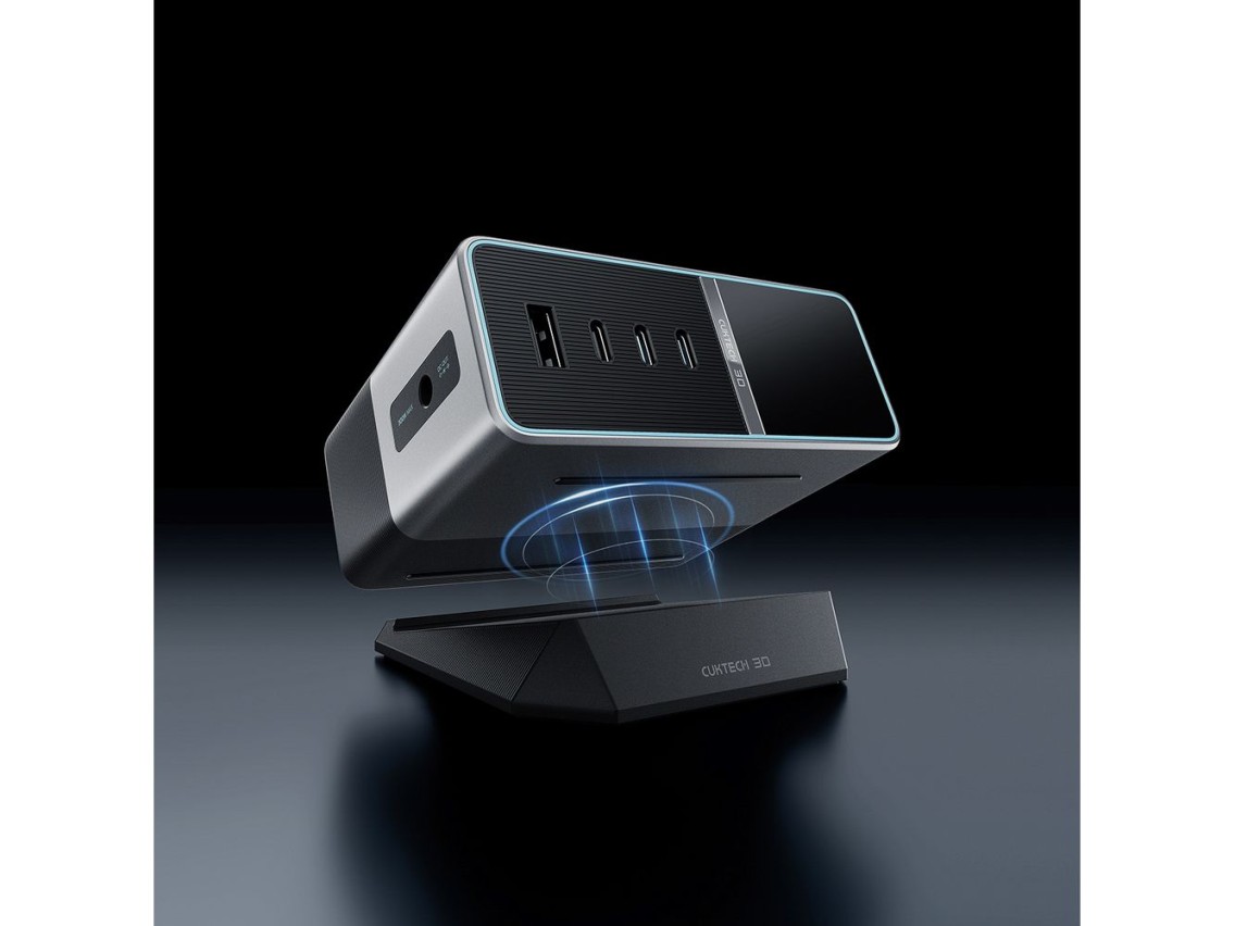 Cuktech TA3005U 300W 5-in-1 Charging Station with Digital Display - Silver