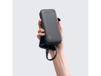 Bateria externa Cuktech LPB200N 40W 20000mAh com cabo integrado - Cinza