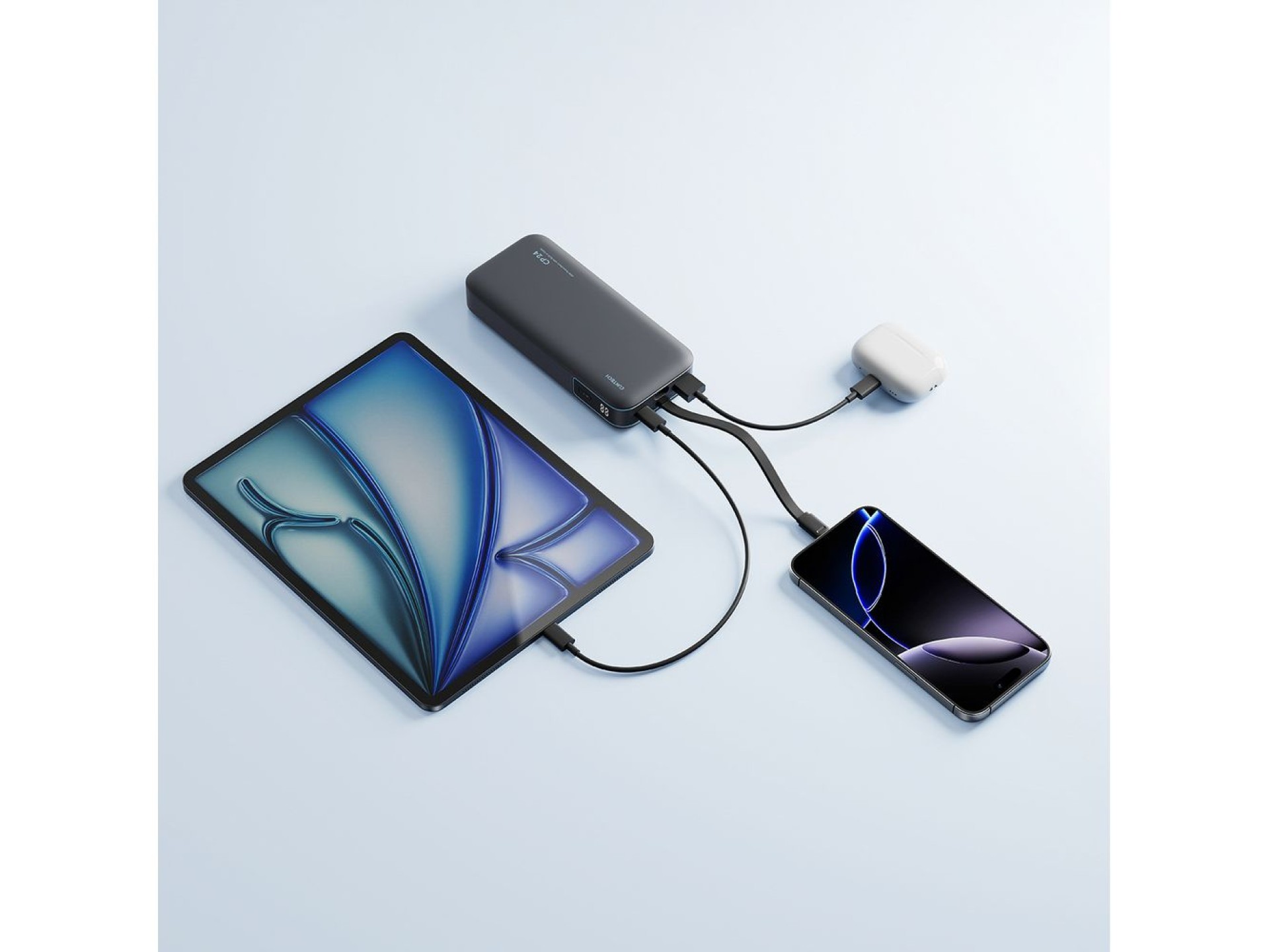 Cuktech LPB200N 40W 20000mAh Powerbank with Integrated Cable - Gray