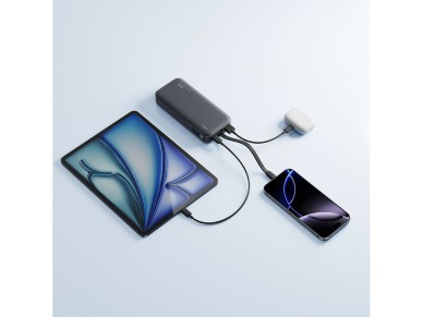 Bateria externa Cuktech LPB200N 40W 20000mAh com cabo integrado - Cinza