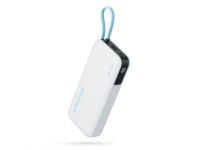 Bater�a externa Cuktech CUKP200NGLLG de 55 W y 20000 mAh con cable USB-C integrado - Blanca