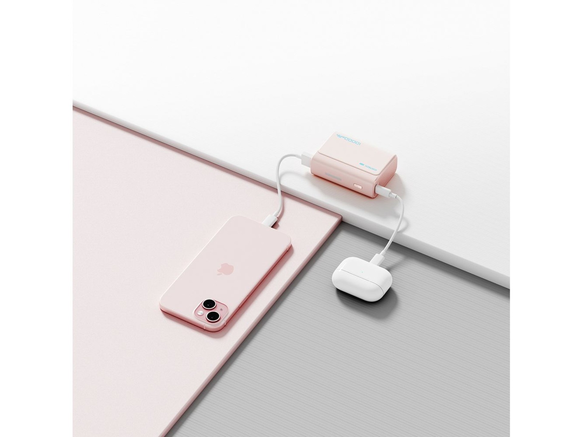Powerbank Cuktech CP13 30W 10000mAh USB-C + USB-A - rosa