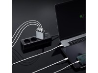 Cargador de pared Cuktech de 65 W GaN con 2 puertos USB-C y 1 puerto USB-A - Gris Cargador de pared Cuktech de 65 W GaN con 2 puertos USB-C y 1 puerto USB-A - Gris