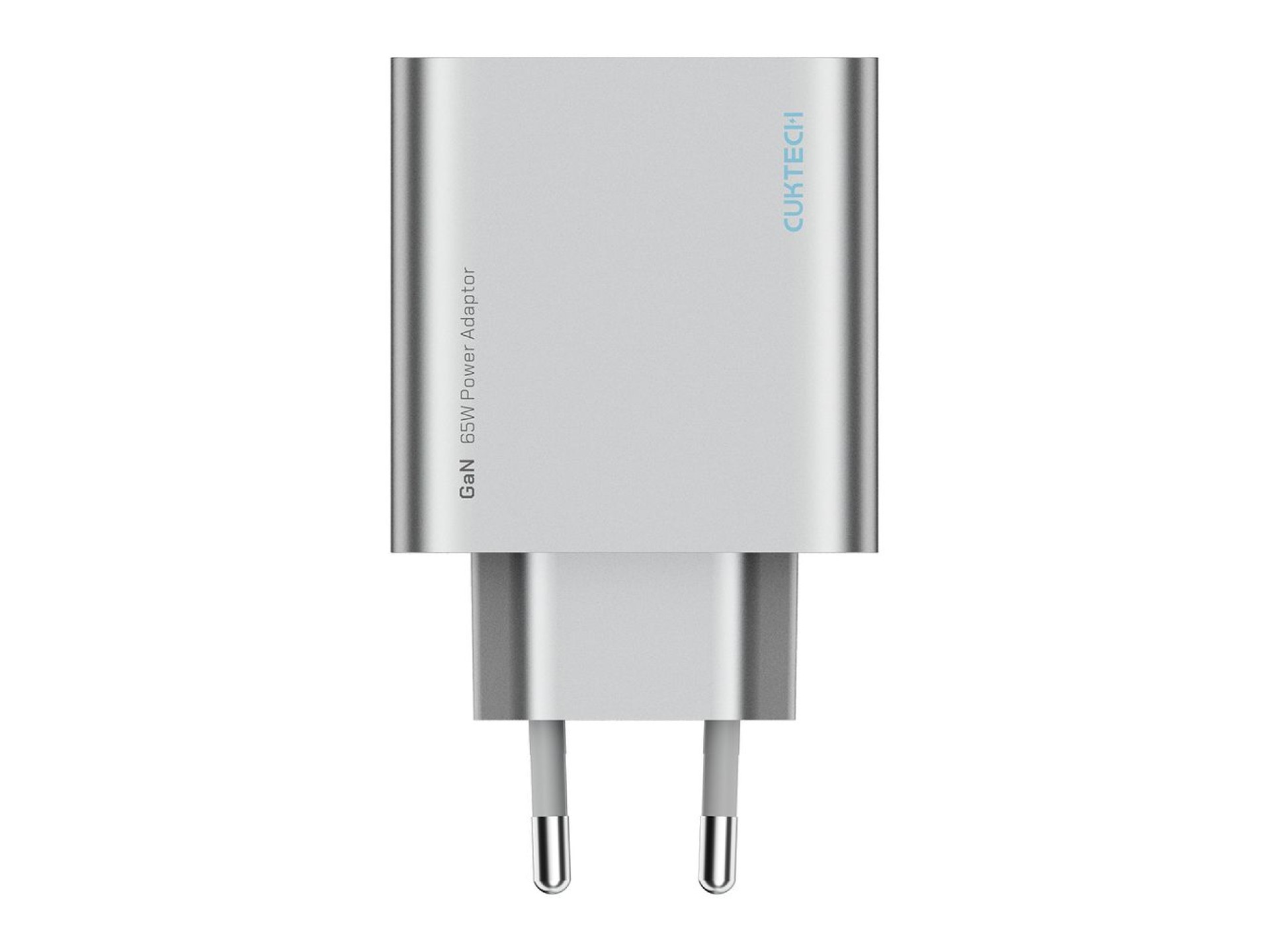 Cargador de pared Cuktech de 65 W GaN con 2 puertos USB-C y 1 puerto USB-A - Gris