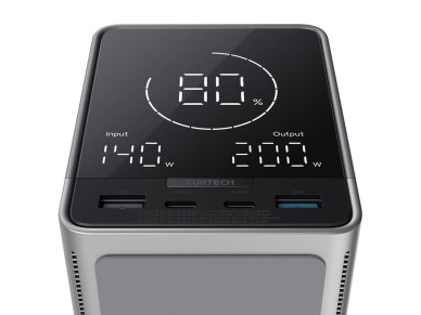 Bater�a externa Cuktech de 300 W y 40000 mAh con carga inal�mbrica, 2 puertos USB-C + 2 puertos USB-