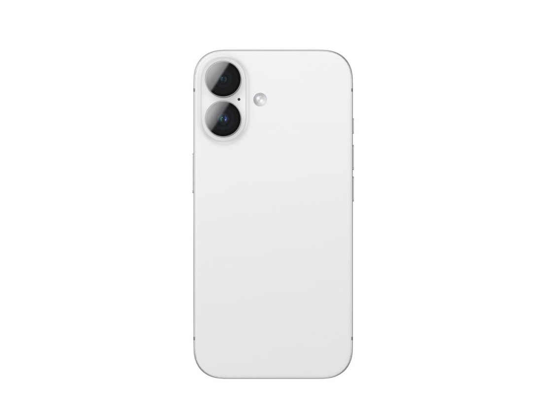 AmazingThing AR Aluminum 2 Lens Glass con marco para lente de cámara para iPhone 16 / 16 Plus - Negr
