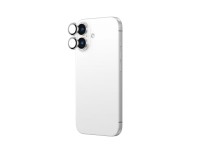 AmazingThing AR Lente de alumínio com 2 lentes e moldura para câmera do iPhone 16/16 Plus - Branco AmazingThing AR Lente de alumínio com 2 lentes e moldura para câmera do iPhone 16/16 Plus - Branco