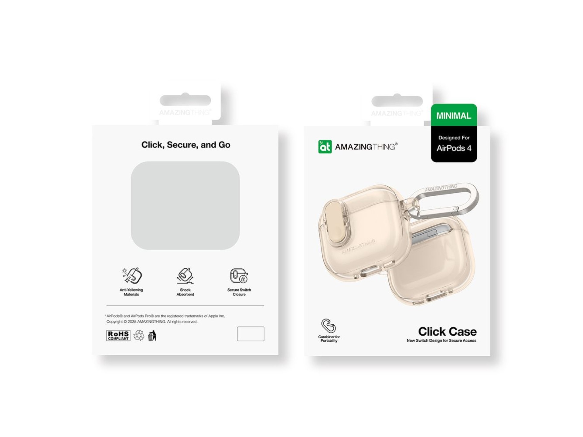 Capa minimalista AmazingThing para AirPods 4 – Deserto