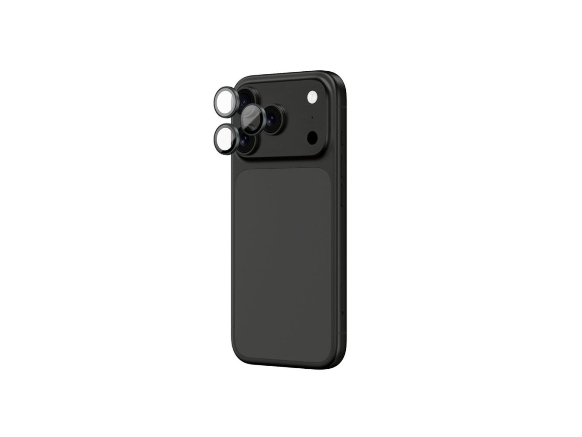 Película de vidro de safira AmazingThing para câmera do iPhone 17 Pro/Pro Max - com moldura cinza