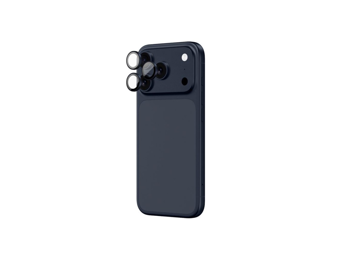 Película de vidro de safira AmazingThing para câmera do iPhone 17 Pro/Pro Max - com moldura azul