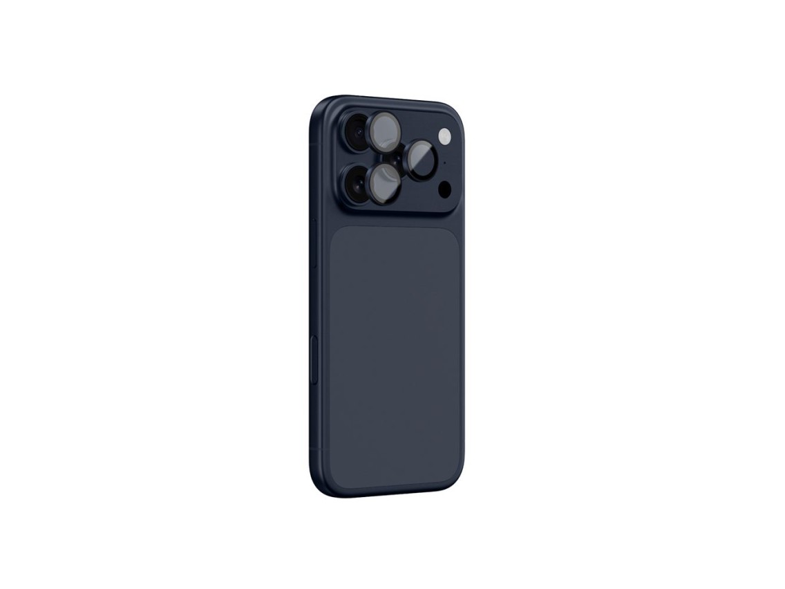 Película de vidro de safira AmazingThing para câmera do iPhone 17 Pro/Pro Max - com moldura azul