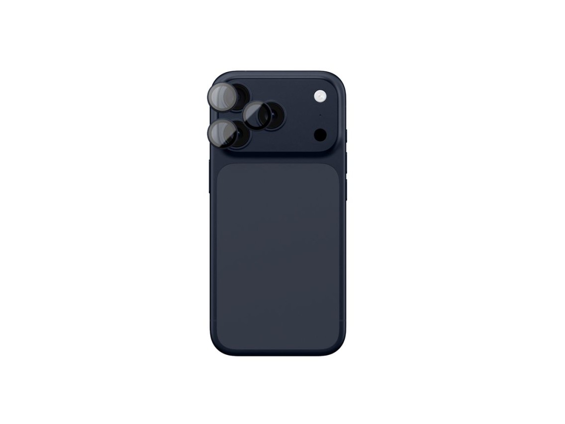 Película de vidro de safira AmazingThing para câmera do iPhone 17 Pro/Pro Max - com moldura azul