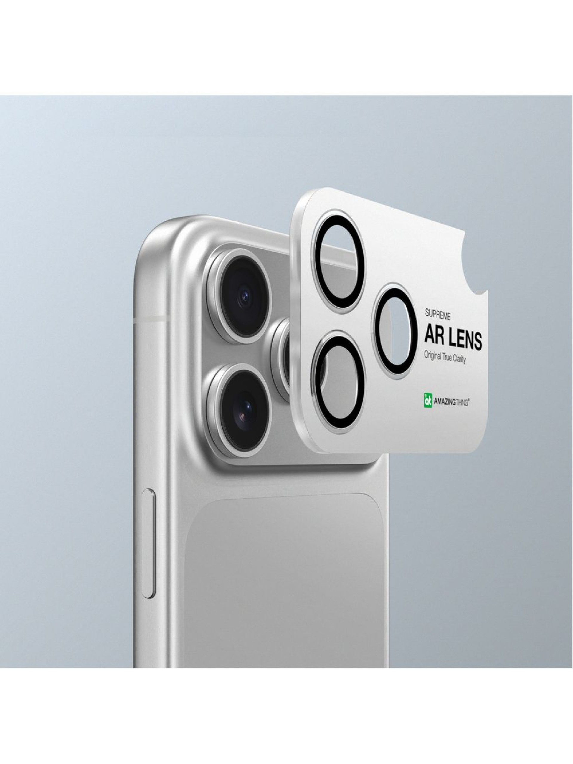 Lente de vidro AmazingThing para iPhone 17 Pro/Pro Max com moldura de alumínio preta