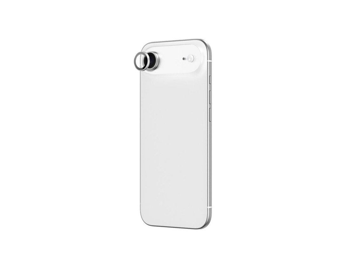 Lente de cristal AmazingThing para iPhone 17 Air con marco de aluminio plateado