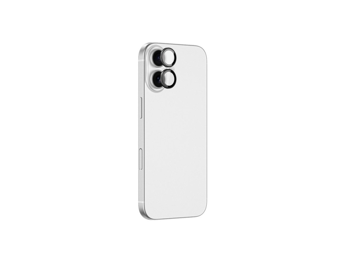 Lente de cristal AmazingThing para iPhone 17 con marco de aluminio negro