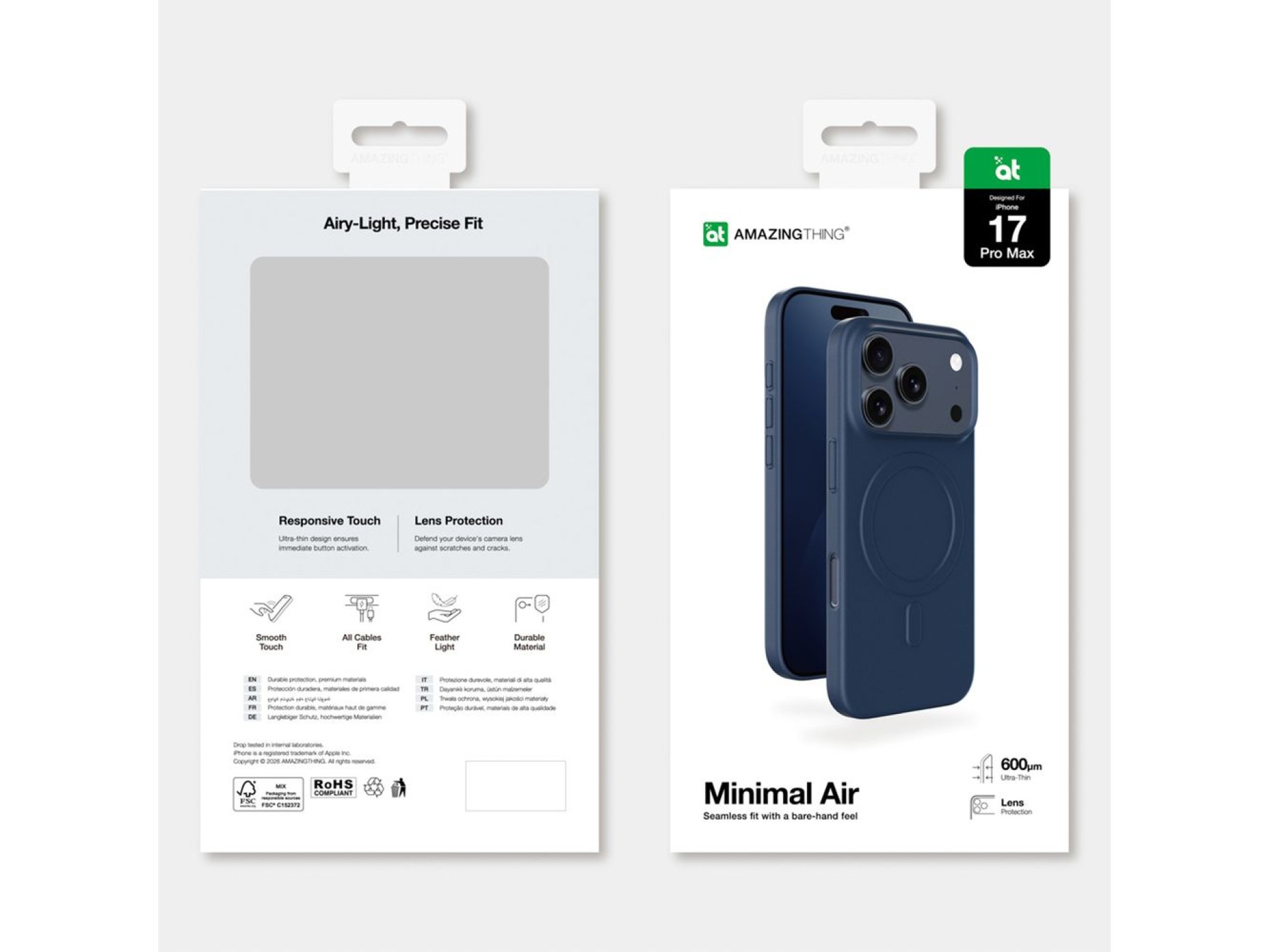 Capa AmazingThing Minimal Air para iPhone 17 Pro Max compatível com MagSafe - Azul