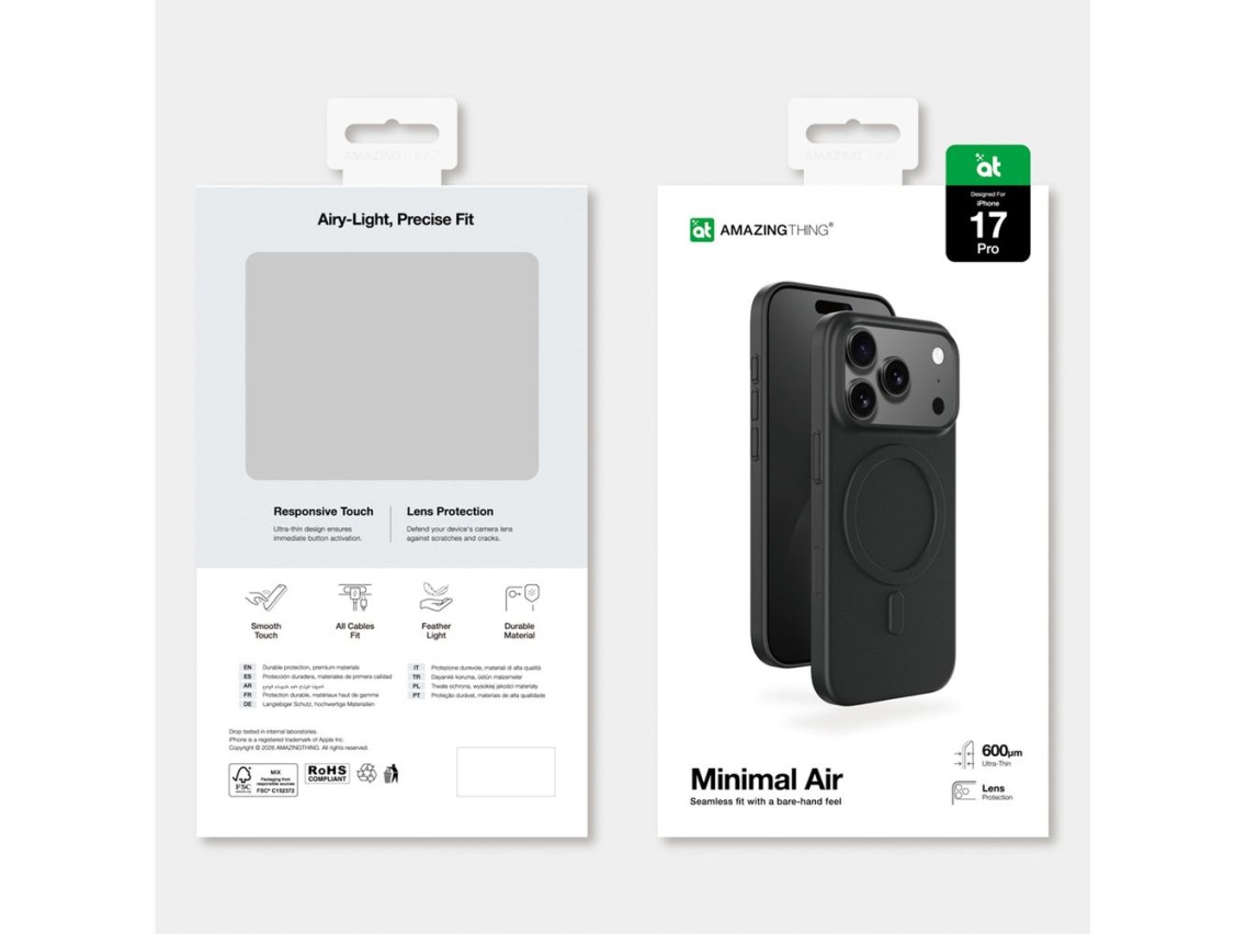 AmazingThing Minimal Air Case for iPhone 17 Pro Compatible with MagSafe - Black