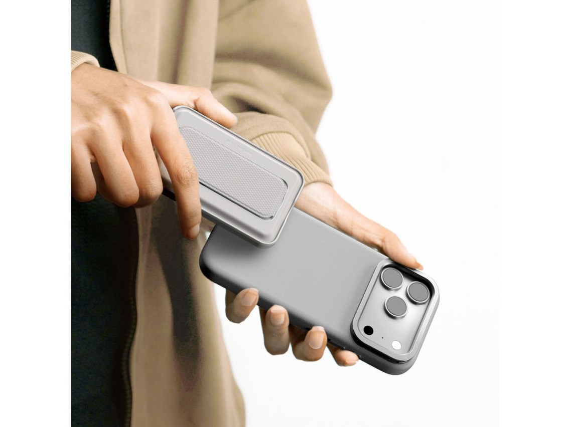 Capa AmazingThing Glamour para iPhone 17 Pro Max com suporte - Cinza