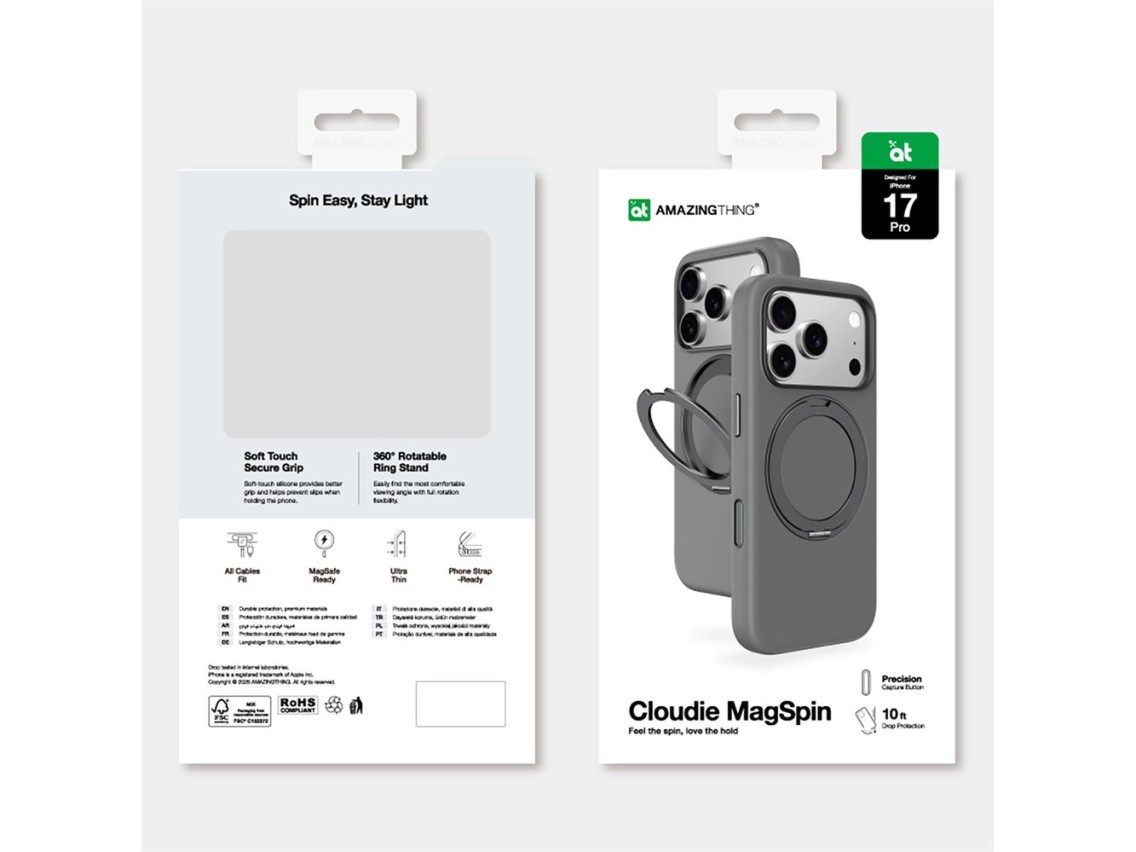 AmazingThing Cloudie iPhone 17 Pro Case with Stand - Gray