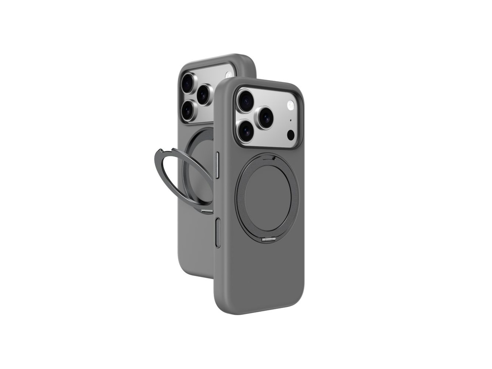 Capa AmazingThing Cloudie para iPhone 17 Pro Max com suporte - Cinza