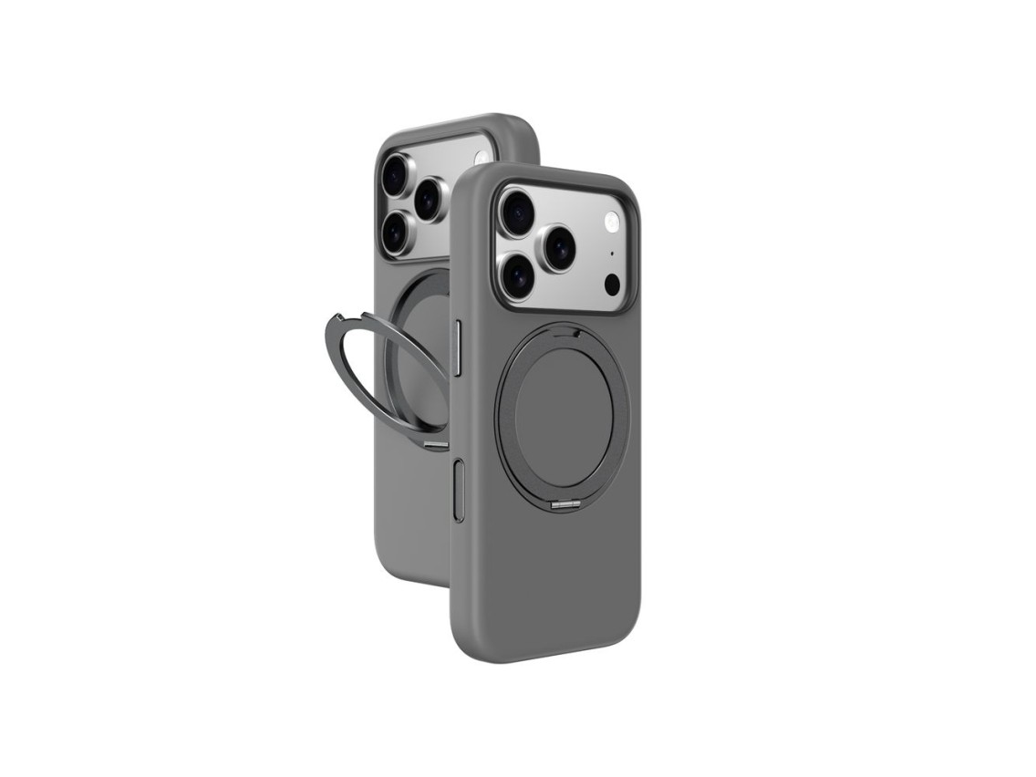 Capa AmazingThing Cloudie para iPhone 17 Pro Max com suporte - Cinza