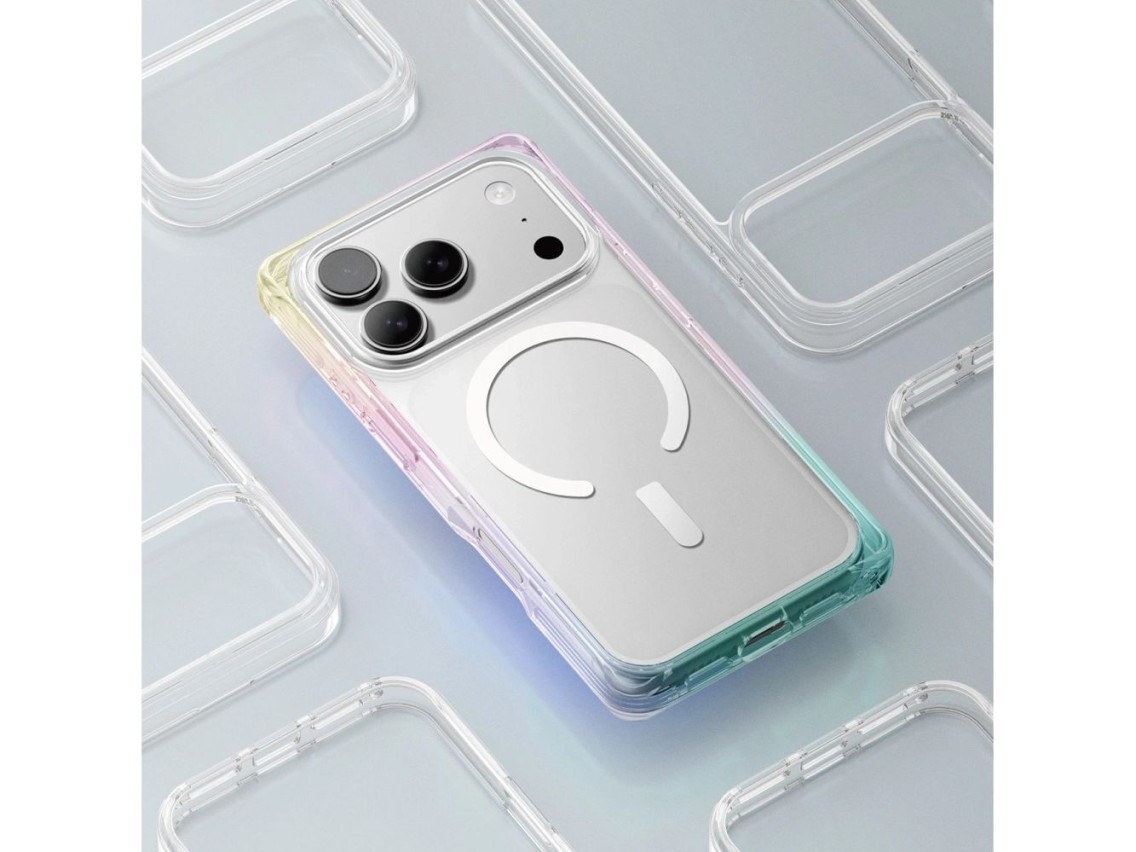 Funda AmazingThing Omni para iPhone 17 Pro Max compatible con MagSafe - transparente-arcoíris