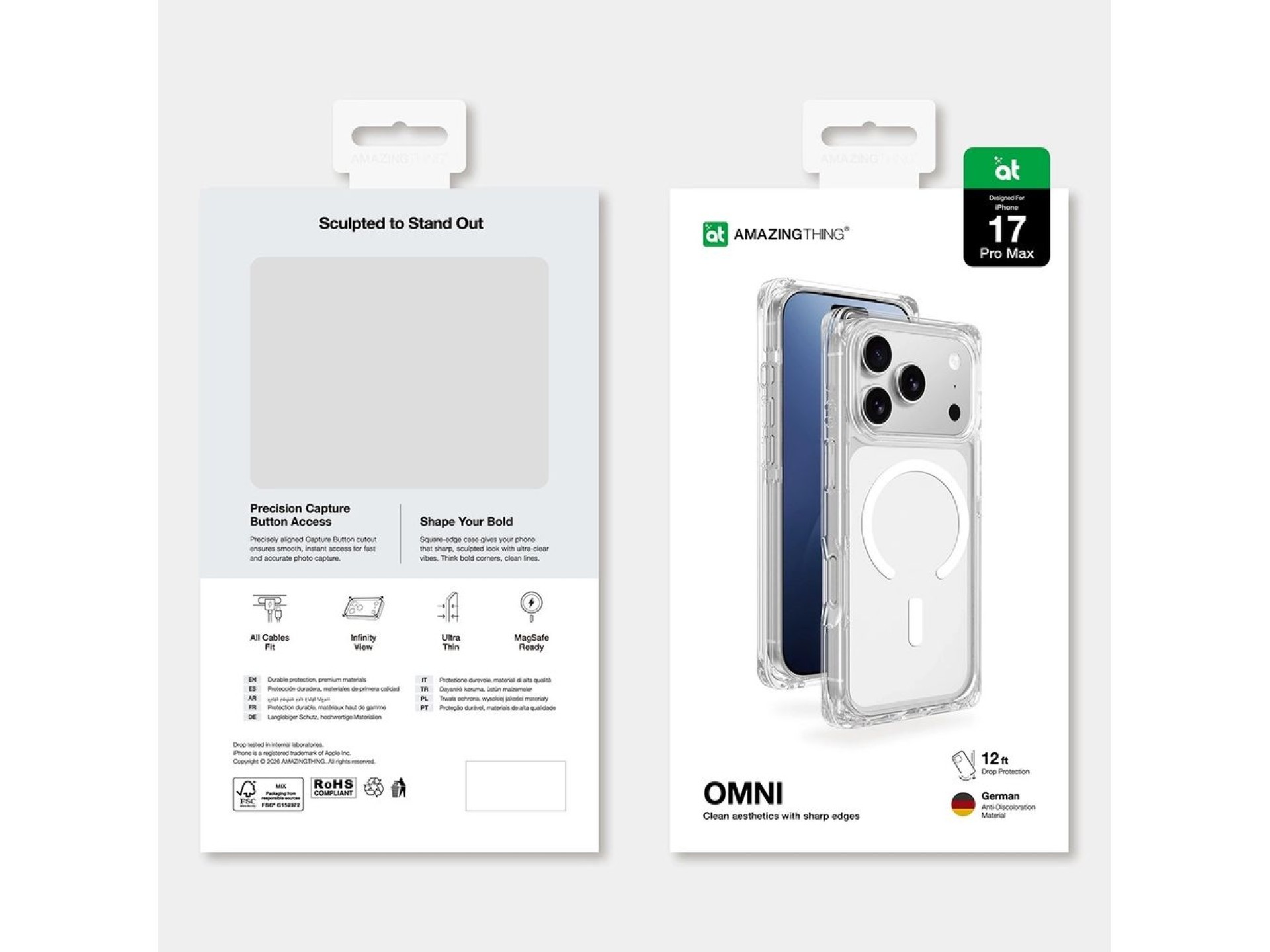 Funda AmazingThing Omni para iPhone 17 Pro compatible con MagSafe - Transparente