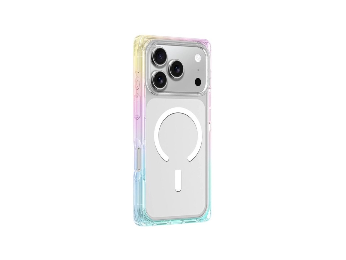 Capa AmazingThing Omni para iPhone 17 Pro compatível com MagSafe - transparente-arco-íris