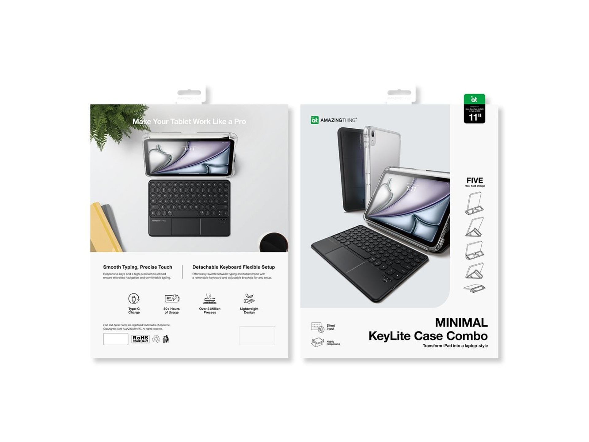 AmazingThing Minimal Case KeyLite Combo Keyboard Case for iPad Air 11